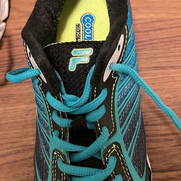 Fila Coolmax Memory Foam Running Shoe. Black/Aqua. Size 7. - Picture 5 of 8
